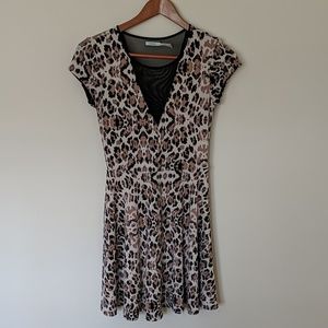 Kimchi Blue Leopard print mesh v neck dress